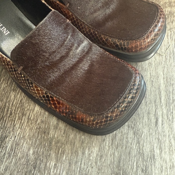 Retro ENZO ANGIOLINI Croc & Pony Hair Square Heeled Shoe 7.5 - Picture 3 of 5